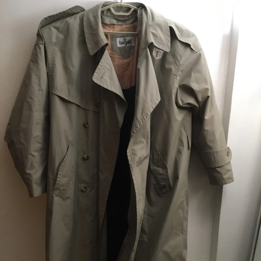 Bugatti Mens Trench Coat Beige No Belt No Size Tag See Measurements.